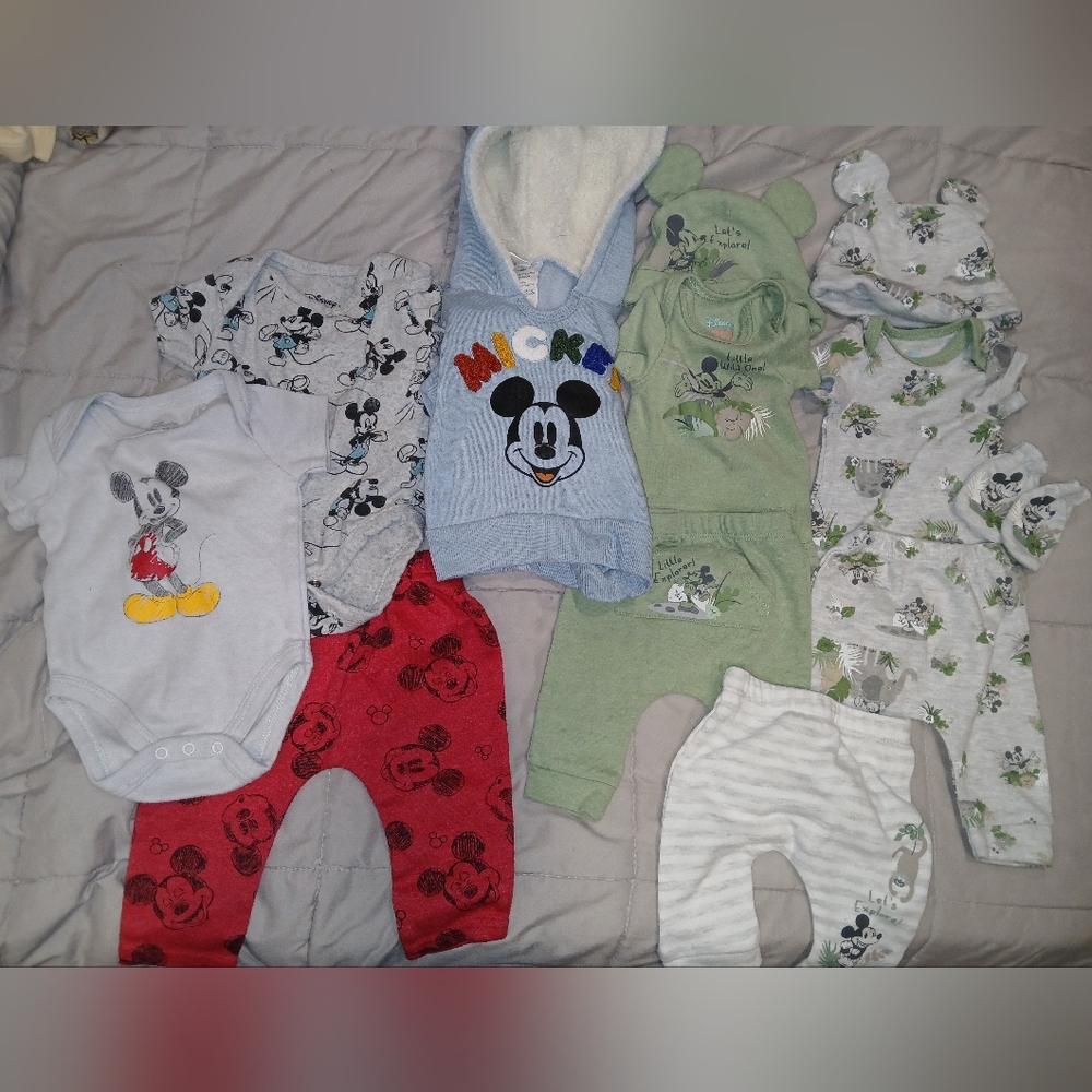 Mickey Mouse Baby Clothes, Size NB - 0/3months